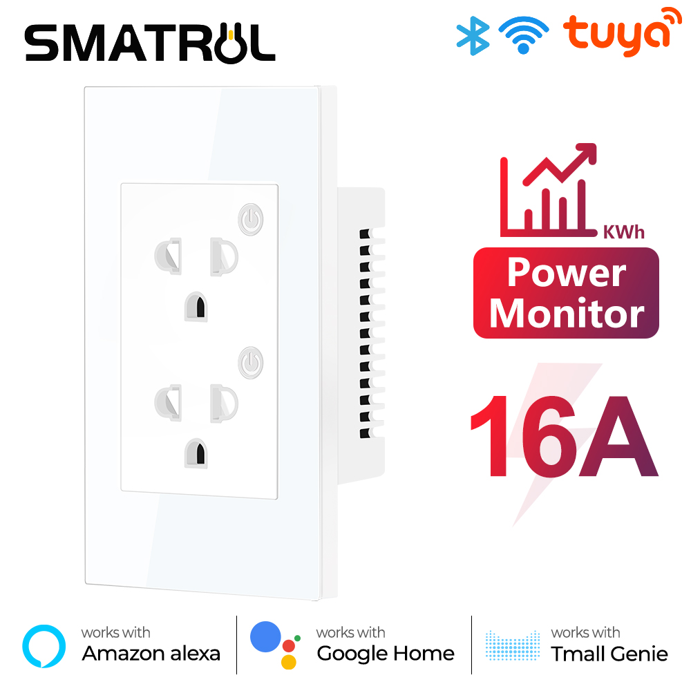 Smart Wall Socket - 16A Tuya WiFi Bluetooth US EU