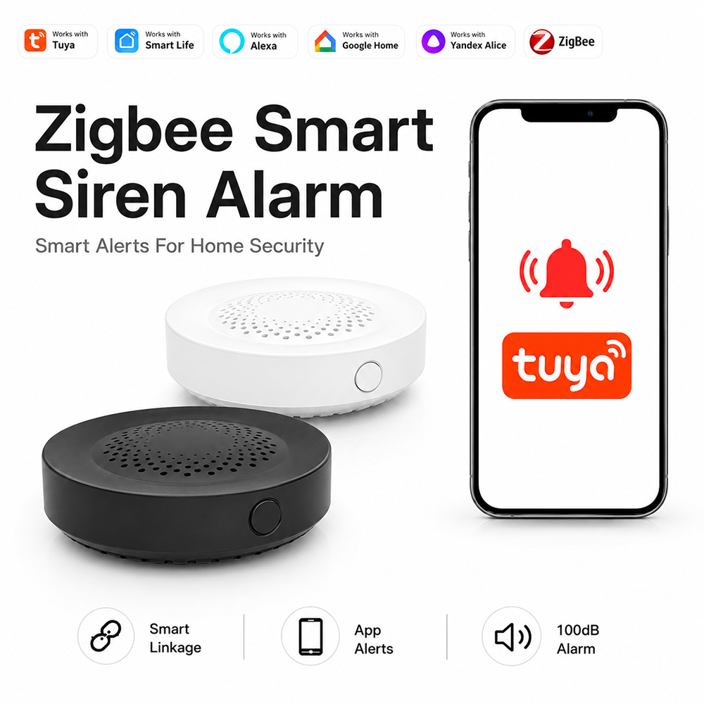 Smart Home Hub - Tuya Zigbee Siren Alarm 100dB Smart