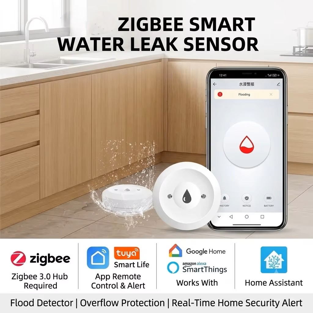 Smart Home Kits - ZigBee 3.0 Smart Water Leak Sensor