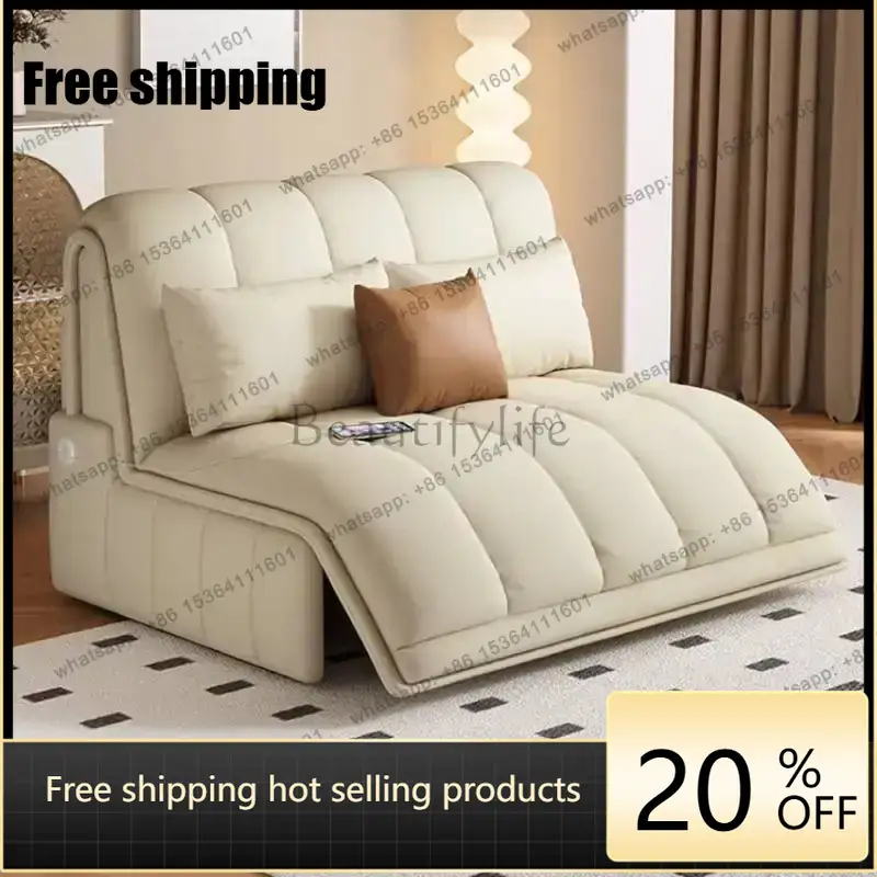 Smart Home Furniture - PGEuropean Foldable Electric Sofas Beige Designer
