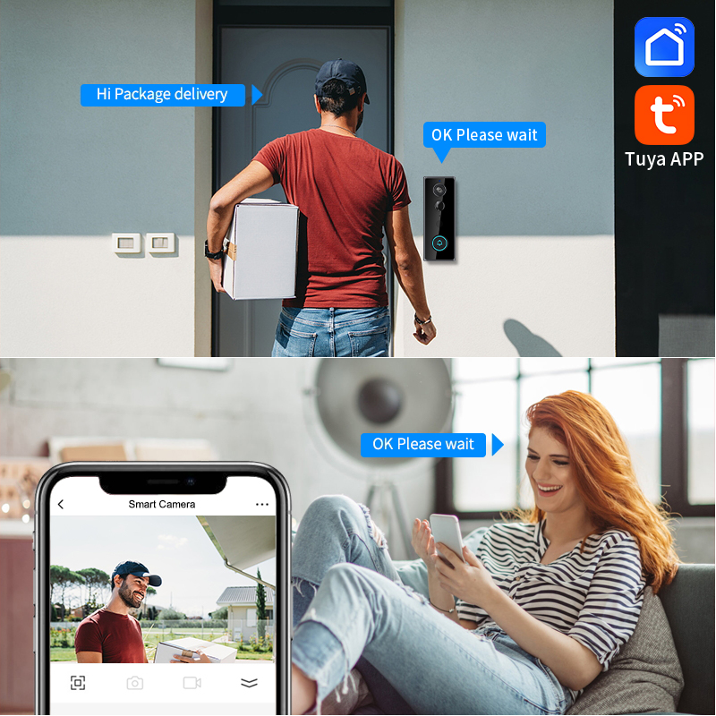 2MP 1080P Tuya APP Low Comsunp - огляд і ціна Wifi Doorbell Camera