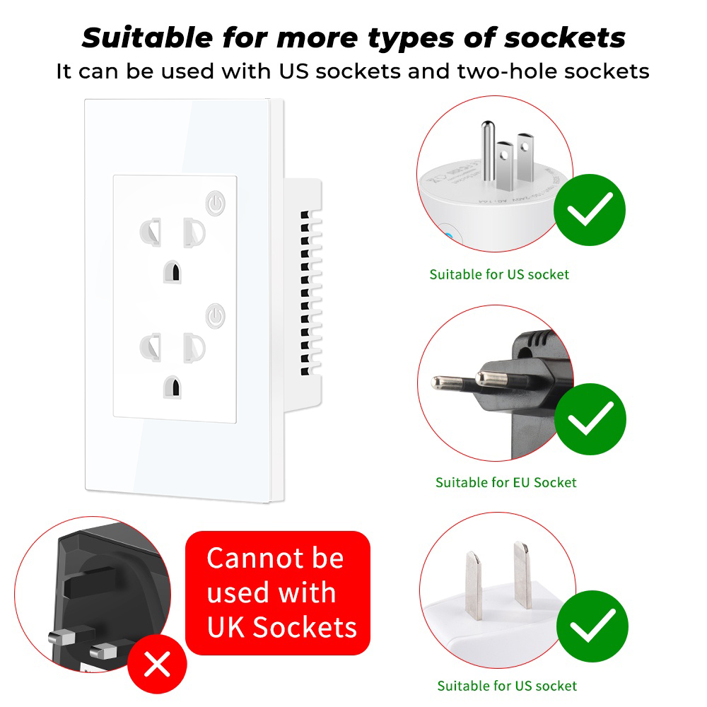 16A Tuya WiFi Bluetooth US EU  - огляд і ціна Smart Wall Socket