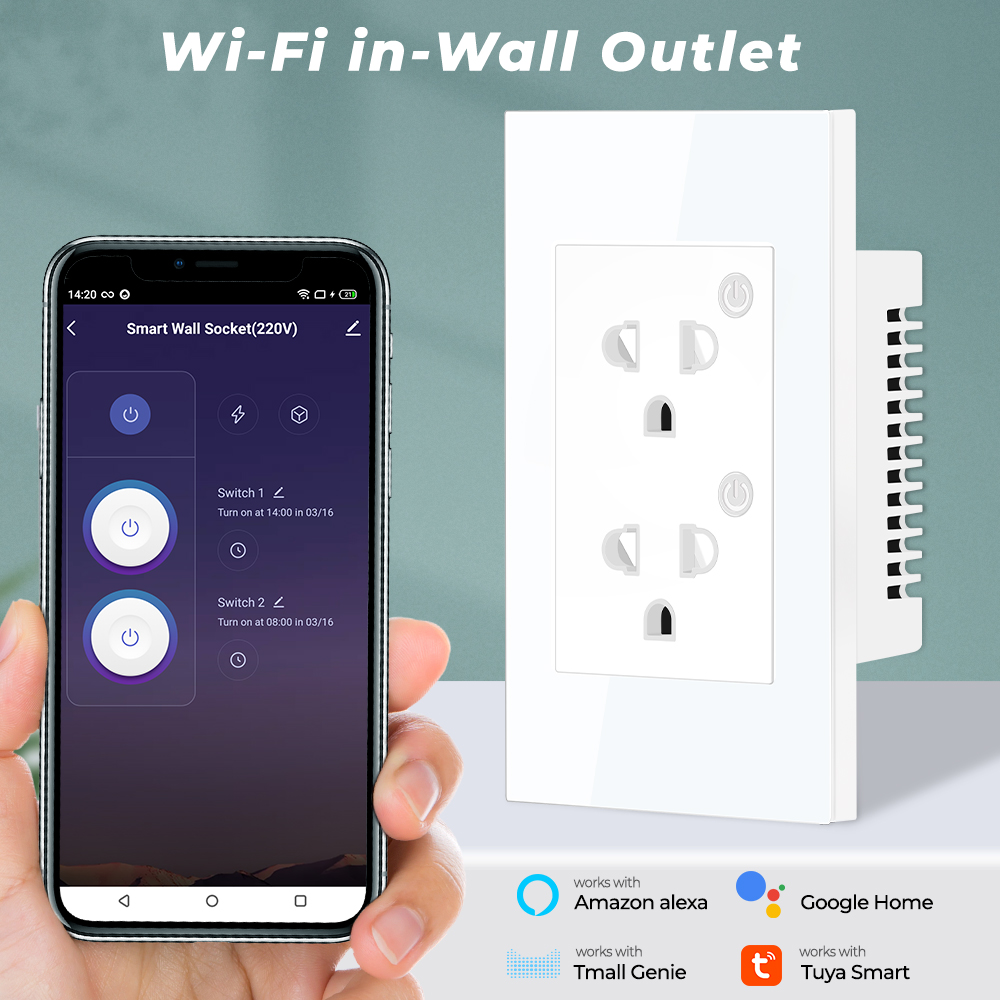 16A Tuya WiFi Bluetooth US EU  - огляд і ціна Smart Wall Socket