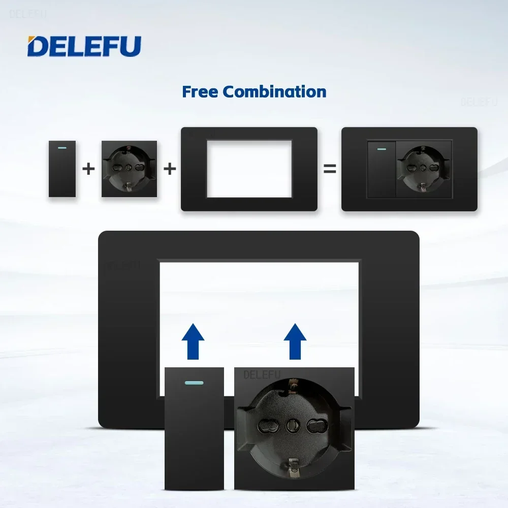 DELEFU Black Retardant PC Ital - огляд і ціна Smart Wall Socket